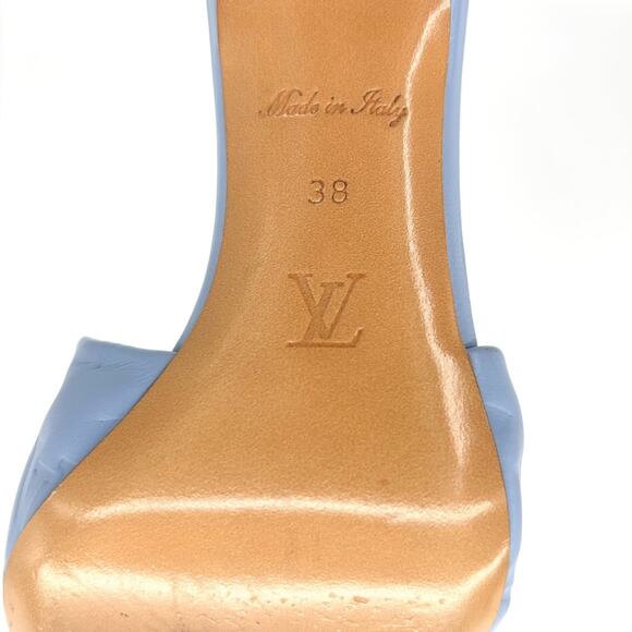 Louis Vuitton Revival Monogram Emboss Leather Slip On Mules Sandals 38 - Picture 8 of 9